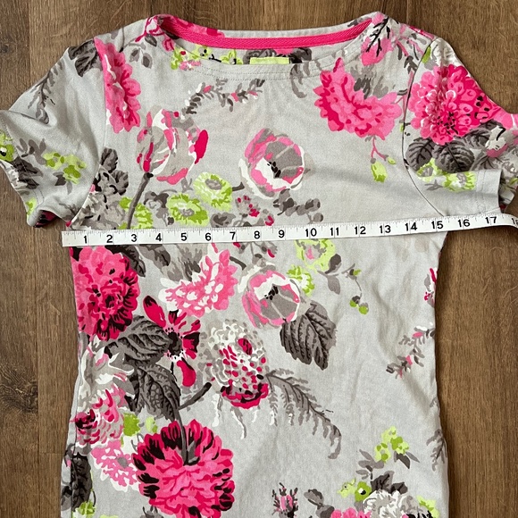 Joules Gray Floral Knit Short Sleeve Dress Sz 2 - Picture 8 of 8